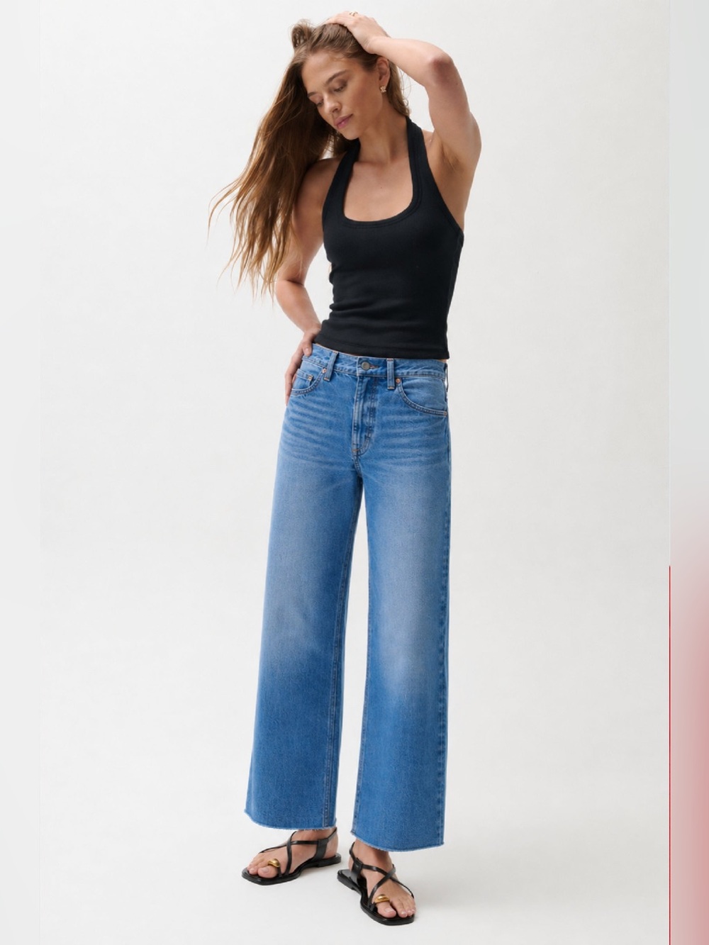NWOT Pistola LANA CROP HIGH RISE ULTRA WIDE LEG JEAN
